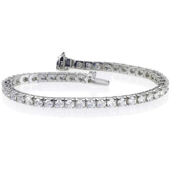 Bracelet Tennis à 8,10 Carats De Réel Diamants Ronds Brillants 14K D'Or Blanc