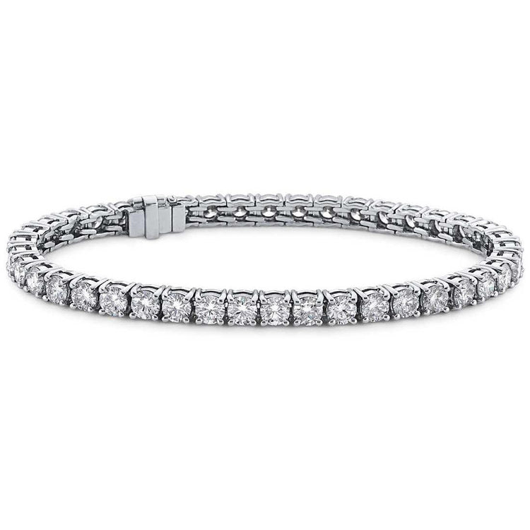 Bracelet Tennis à 8,40 Carats De Naturel Diamants Ronds Étincelants 14K D'Or Blanc