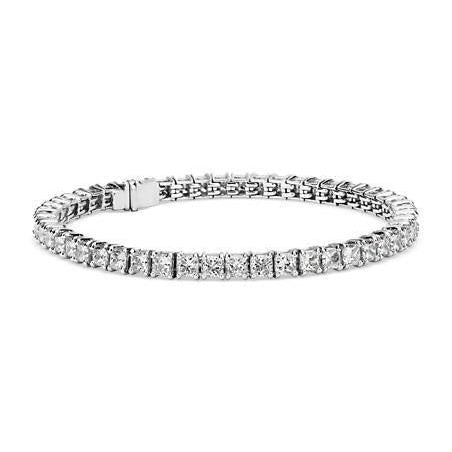 Bracelet Tennis à 9 Ct De Réel Diamants Ronds Bijoux En Or Blanc Solide