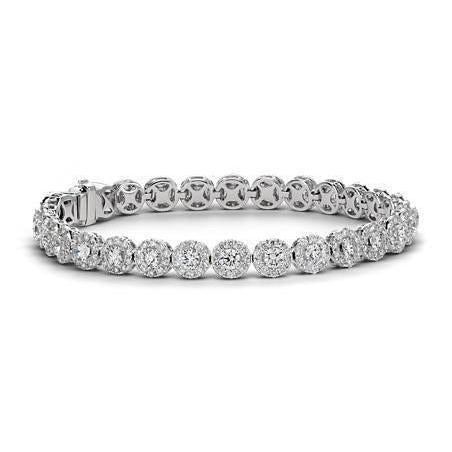Bracelet Tennis à 9,20 Ct De Réel Diamants Ronds Étincelants Bijoux En Or Blanc