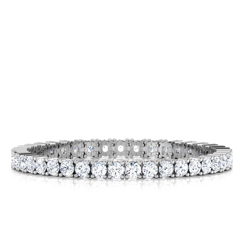 Bracelet Tennis à 9,75 Ct De Naturel Diamants Ronds Étincelants Bijoux à 14K D'Or Blanc