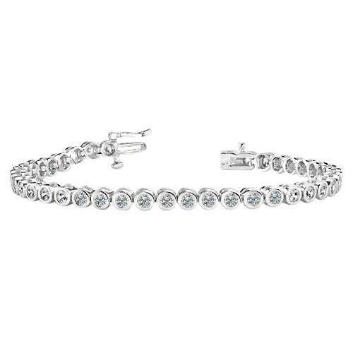Bracelet Tennis femme Réel  Diamants Taille Brillant 11.30 Cts En Or Blanc