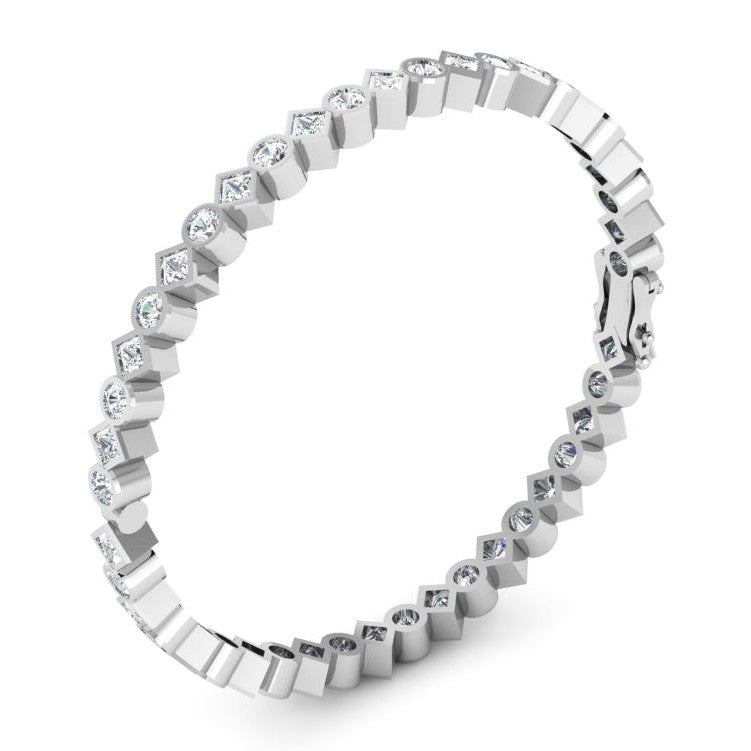 Bracelet Vague Style Princesse Et Rond Véritables Diamants Ensemble De Lunette