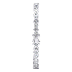 Bracelet Vague Style Princesse Et Rond Véritables Diamants Ensemble De Lunette