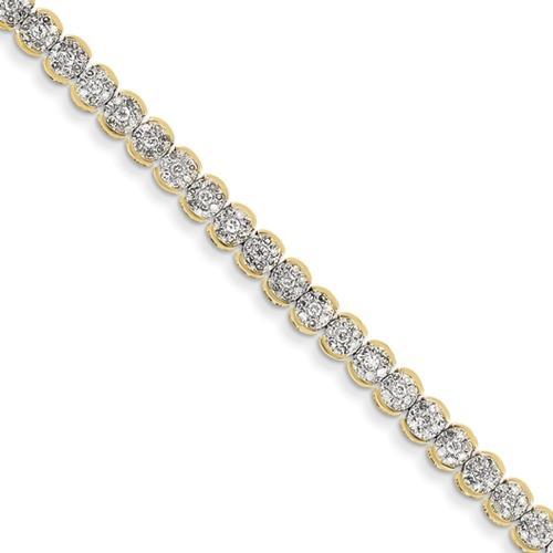 Bracelet Véritable Diamant Or Jaune 14K 2 Carats Bijoux Scintillants