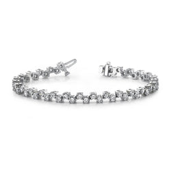 Bracelet Zig Zag à 11,60 Ct De Réel Diamants Ronds Étincelants 14K D'Or Blanc