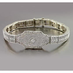 Bracelet à 0,30 Carats De Naturel Diamants Bijoux à 14K D'Or Blanc Nouveau
