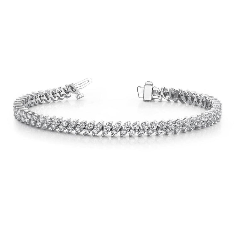 Bracelet à 6,72 Ct De Naturel Diamants Italiques Brillants 14K D'Or Blanc