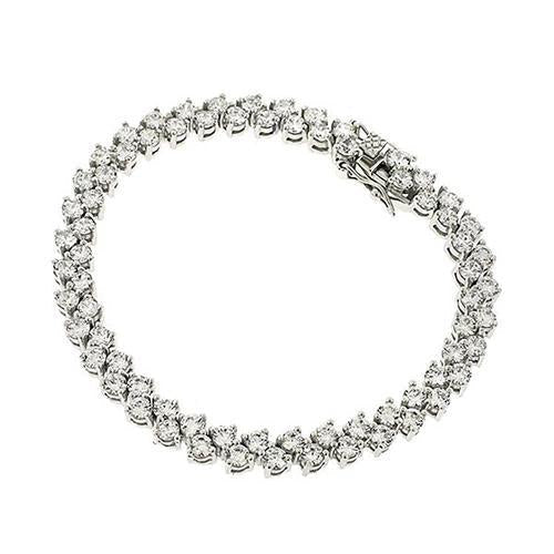 Bracelet à 7,20 Carats De Réel Diamants Ronds Bijoux Pour  Femme En Or Blanc