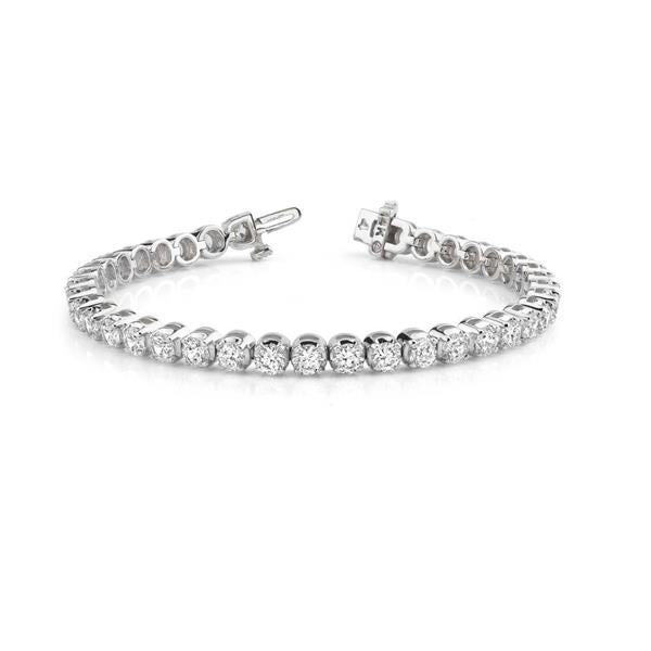 Bracelet à 7,40 Carats De Véritable Diamants Ronds 14K D'Or Blanc Nouveau