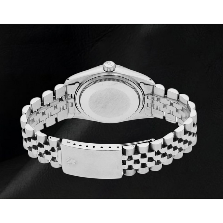 Bracelet acier inoxydable Jubilé Rolex Datejust Montre homme Cadran romain blanc réglage rapide