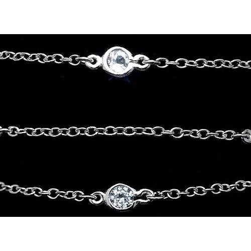 Bracelet avec Authentique diamants ronds sertis de 1,50 Carats pour femmes