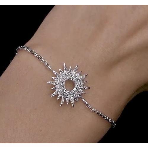 Bracelet en Authentique diamant de 12 carats pour femme en or blanc éclat de soleil Nouveau