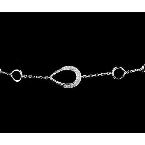 Bracelet en Authentique diamants de 1,50 carats pour femme en forme de poire avec 14K