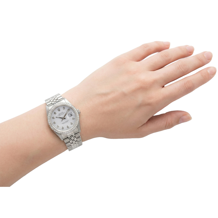 Bracelet en acier inoxydable Rolex Datejust Montre Homme Lunette Diamant