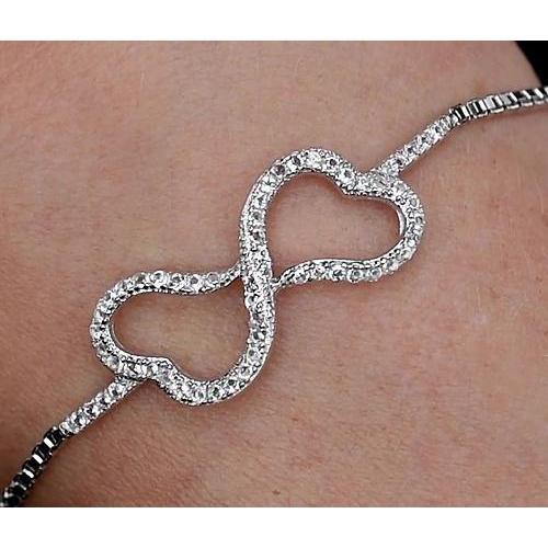 Bracelet en cœur à Naturel diamant 4 Carats Bijoux pour femmes 14K