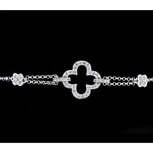 Bracelet en croix à Naturel diamants de 2,50 Carats Bijoux Or Blanc