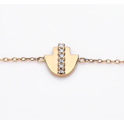 Bracelet en or jaune 14K de 0,30 Carats Réel Diamant Bijoux