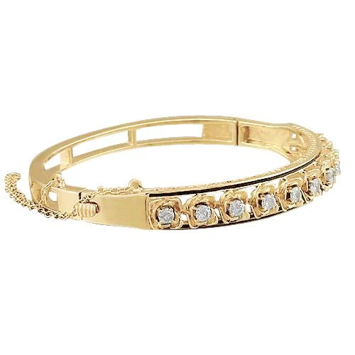 Bracelet en or jaune de style pétale 3.30 carats Réel Diamant bijoux