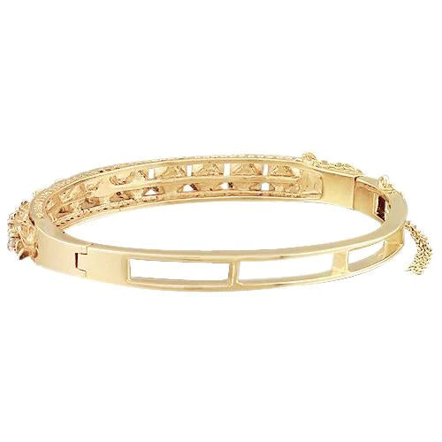 Bracelet en or jaune de style pétale 3.30 carats Réel Diamant bijoux