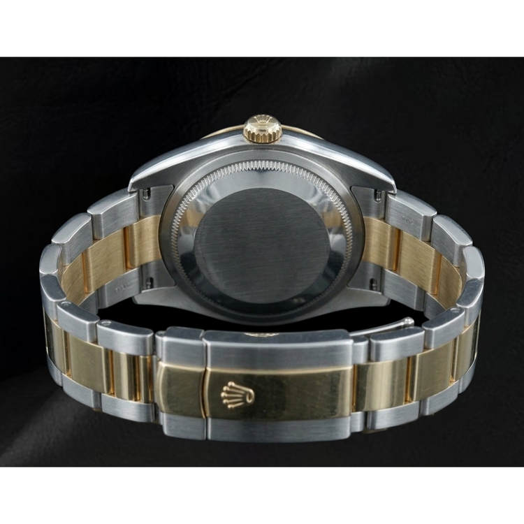 Bracelet huître bicolore Rolex Datejust 36 mm Montre pour homme Cadran blanc réglage rapide