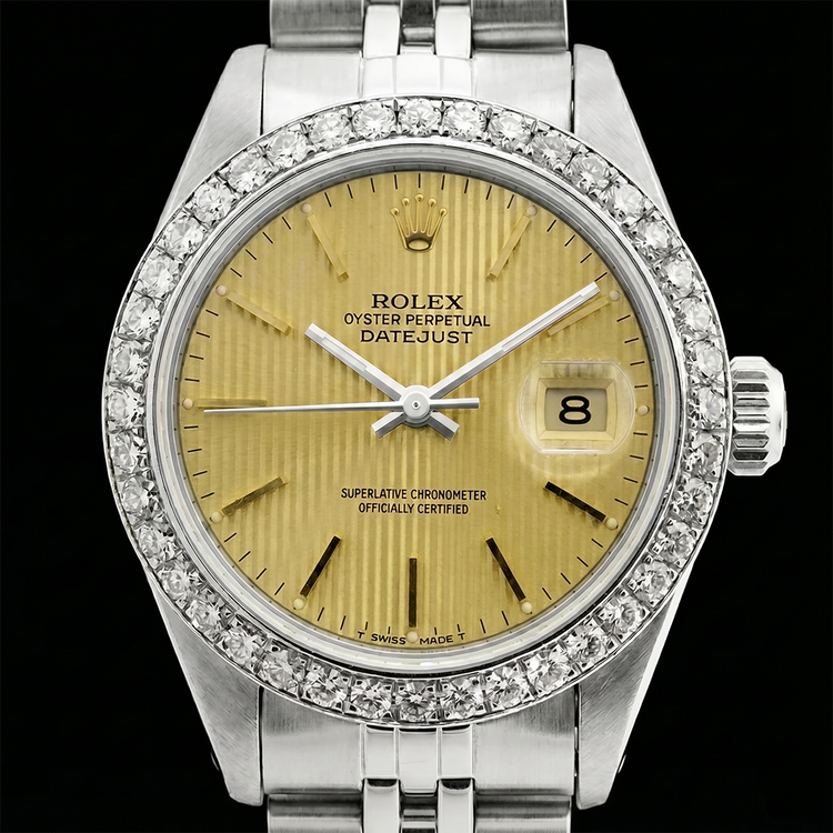 Bracelet jubilé acier inoxydable Datejust Montre Femme Cadran Bâton Rolex