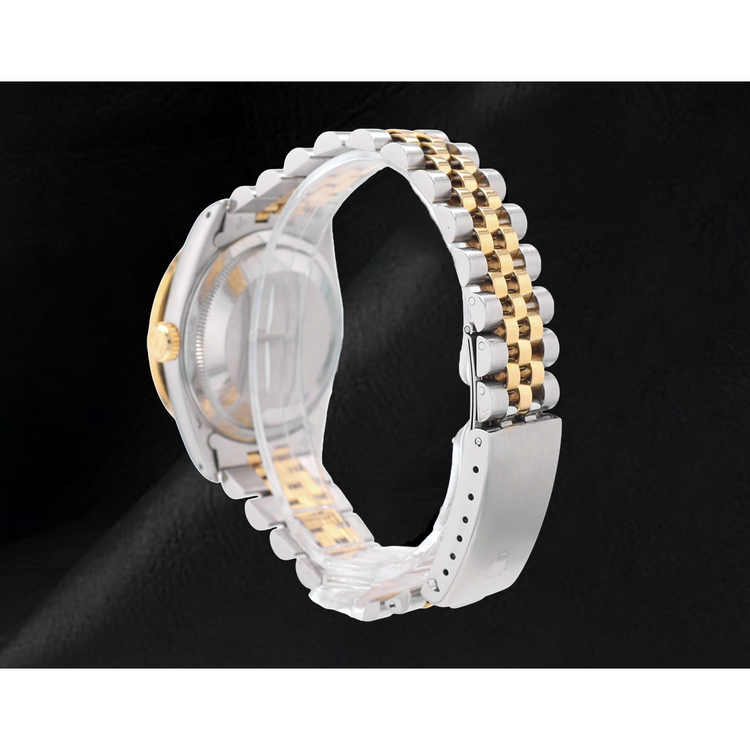 Bracelet jubilé en or acier inoxydable et montre Datejust Rolex avec cadran en diamant rose et lunette ensemble rapide