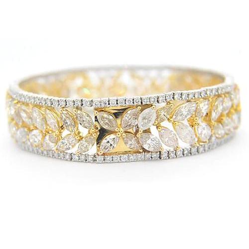 Bracelet pour Femme Bijoux Prong en Naturel Diamant de 40,50 Carats Bicolore 14K