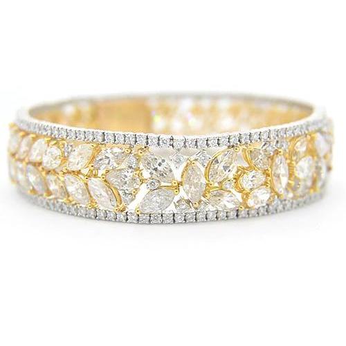 Bracelet pour Femme Bijoux Prong en Naturel Diamant de 40,50 Carats Bicolore avec Or 14K