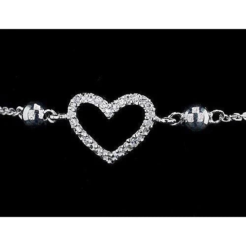 Bracelet pour Femme en Naturel Diamant en forme de cœur de Bijoux
