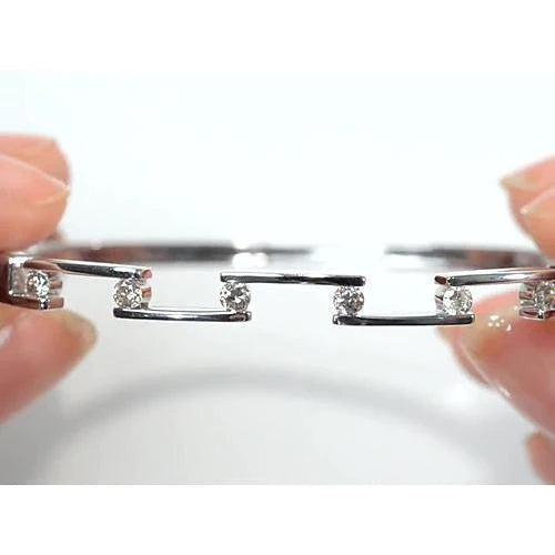 Bracelet pour femmes en Réel Diamant de 1,80 Carats avec 14K d'Or blanc
