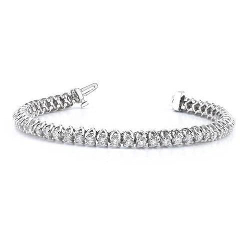 Bracelet tennis 6.30 carats avec Authentique diamants ronds taille brillant WG 14K