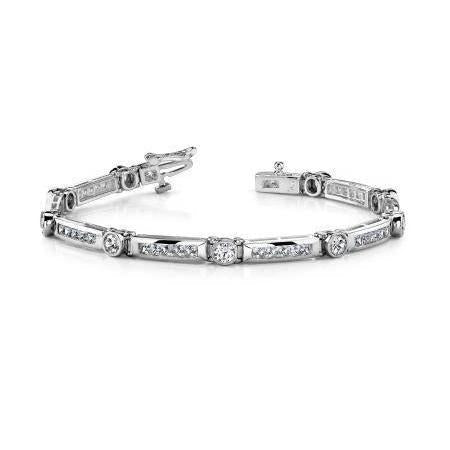 Bracelet tennis à 8,50 Cts De Naturel diamants Étincelants 14K D'Or Blanc