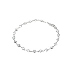 Bracelet Tennis 3 Ct Naturel Diamant Rond Par Yard Or Blanc 14K