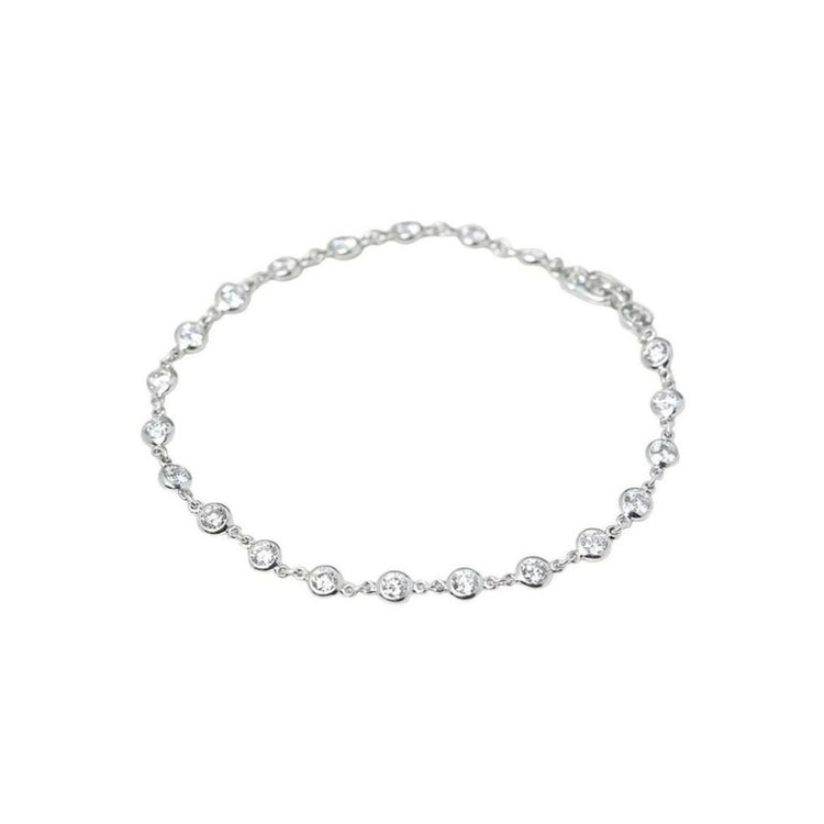 Diamant Rond Par Yard Or Blanc 14K