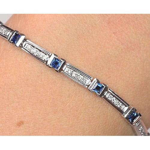 Bracelet Femme Diamant Ceylan Saphir Bleu Bijoux