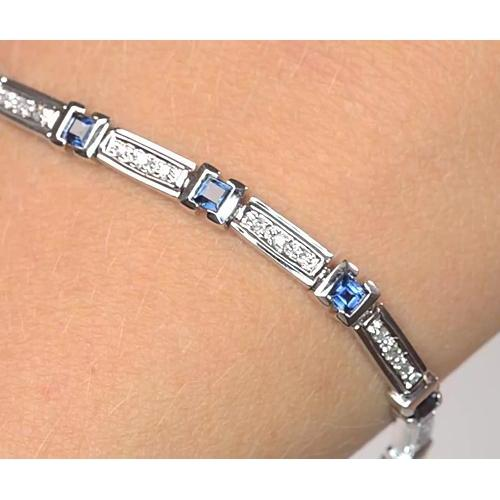 Bracelet Femme Diamant Ceylan Saphir Bleu Bijoux