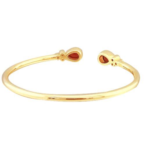 Bracelet Jonc Diamant Rubis Femme 2.30 Carats Or Jaune 14K