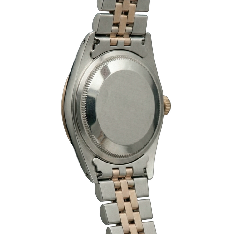 Bracelet Jubilé en Or Rose Montre stick blanche Rolex Date Just