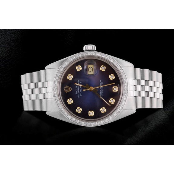 Bleu acier inoxydable Rolex Datejust Montre à réglage rapide
