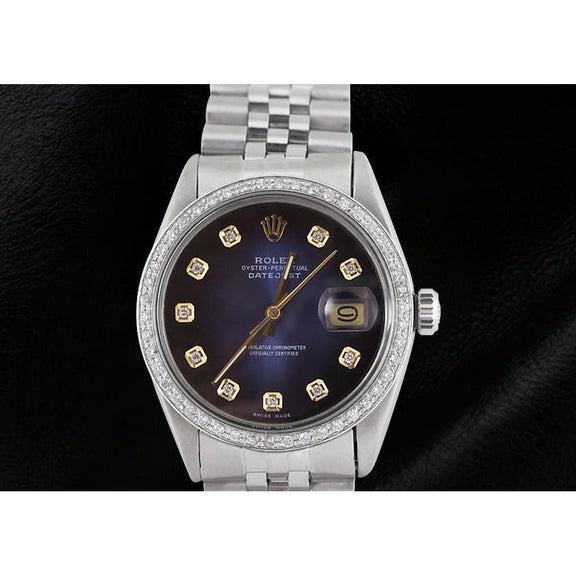 Bleu acier inoxydable Rolex Datejust Montre