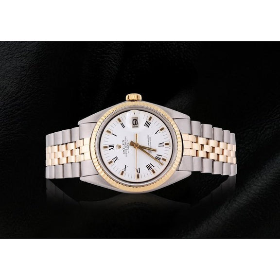 Bracelet Jubilé acier inoxydable & Or Rolex Date Cadran Romain
