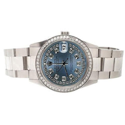 Bracelet Rolex huître acier inoxydable Corde Grise Cadran Diamant Date Il suffit de regarder un réglage rapide