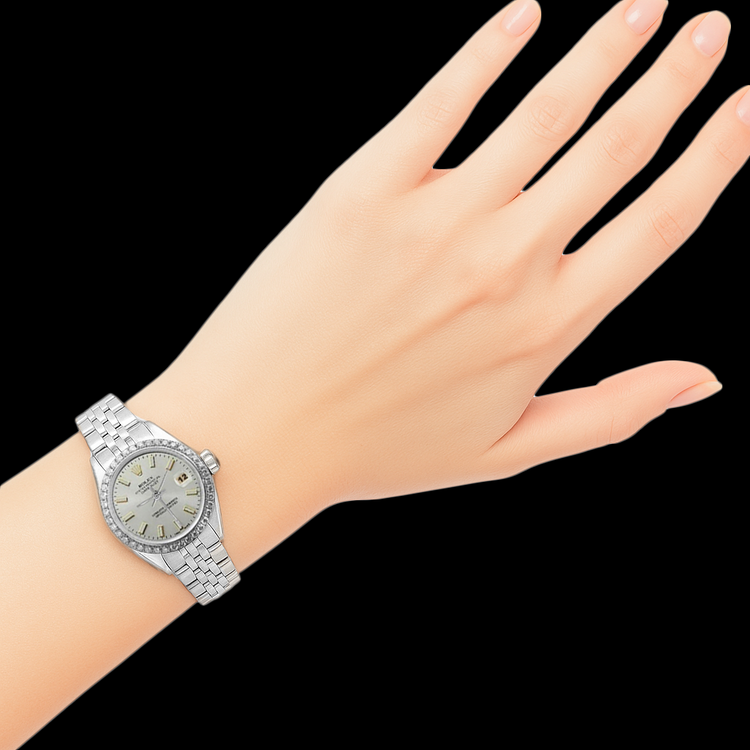 Bracelet acier inoxydable Jubilé Rolex Regarder Femme Cadran Bâton Lunette Diamant