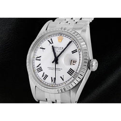 Bracelet acier inoxydable Jubilé Rolex Datejust Montre homme Cadran romain blanc réglage rapide