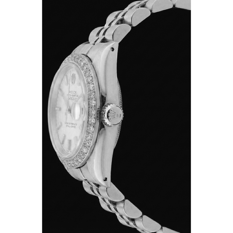 Bracelet acier inoxydable Jubilé Rolex Regarder Femme Cadran Bâton Lunette Diamant