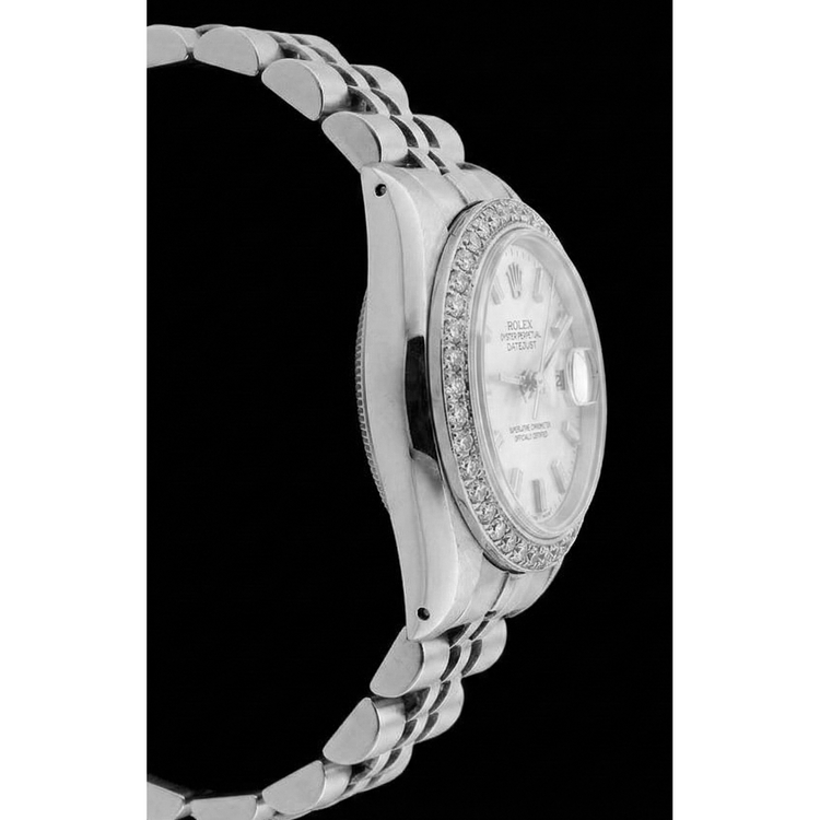 Bracelet acier inoxydable Jubilé Rolex Regarder Femme Cadran Bâton Lunette Diamant
