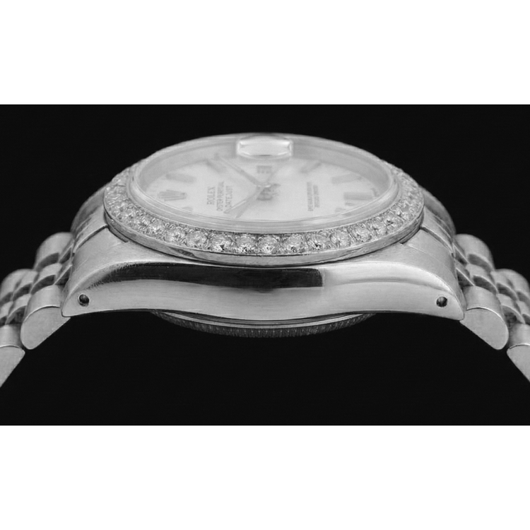 Bracelet acier inoxydable Jubilé Rolex Regarder Femme Cadran Bâton Lunette Diamant