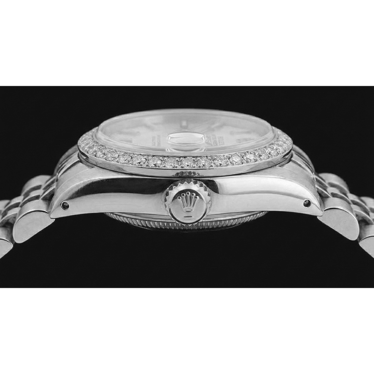 Bracelet acier inoxydable Jubilé Rolex Regarder Femme Cadran Bâton Lunette Diamant