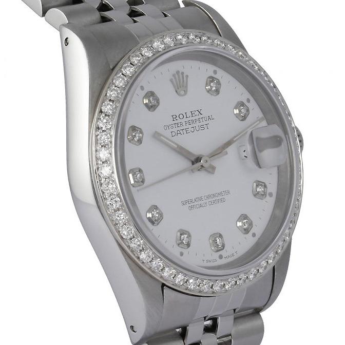 Bracelet en acier inoxydable Rolex Datejust Montre Homme Lunette Diamant